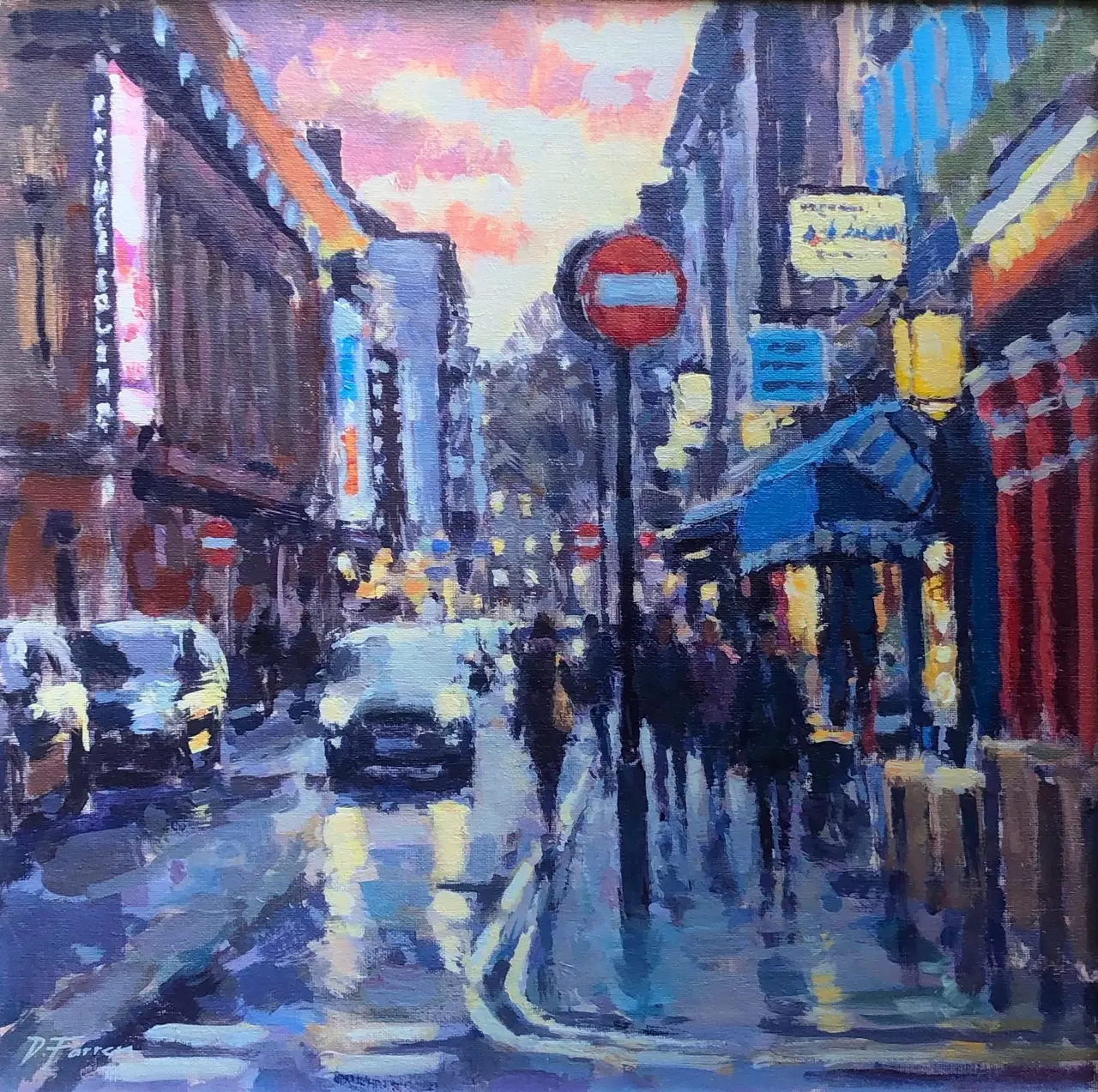 David Farren - evening lights, greek street, soho
